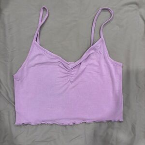 Lilac & floral Spaghetti Strap Crop Top
